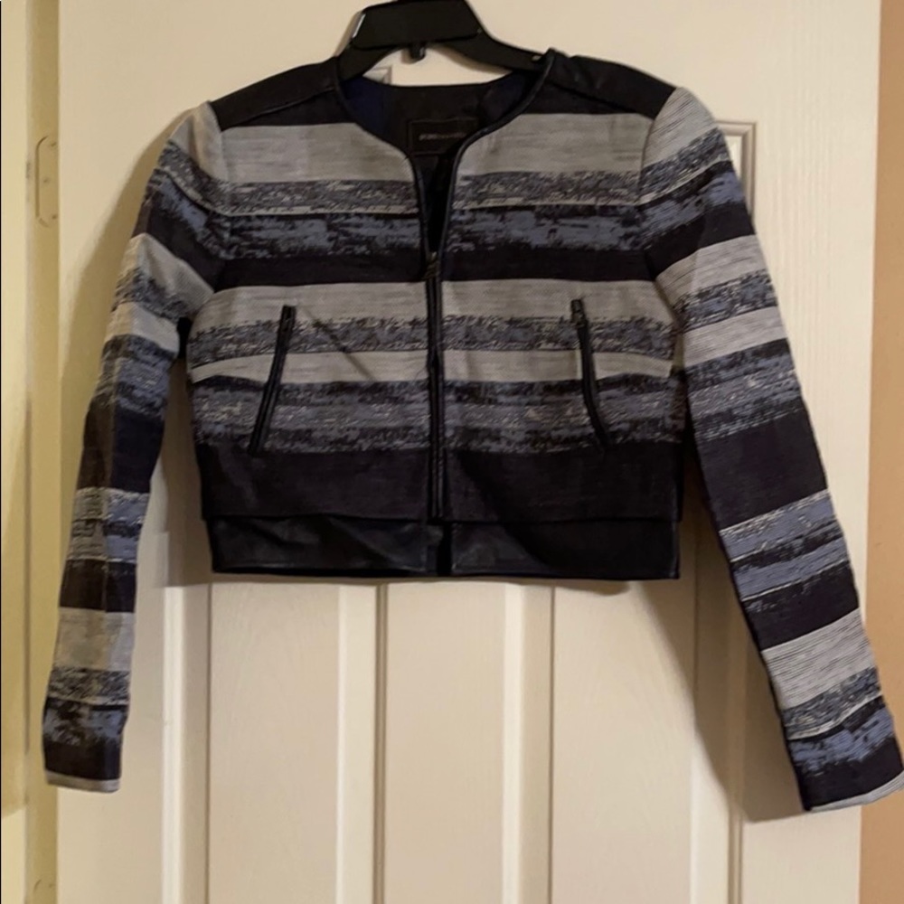 BCBGMaxAzria Nixon Moto Leather Trim Jacket